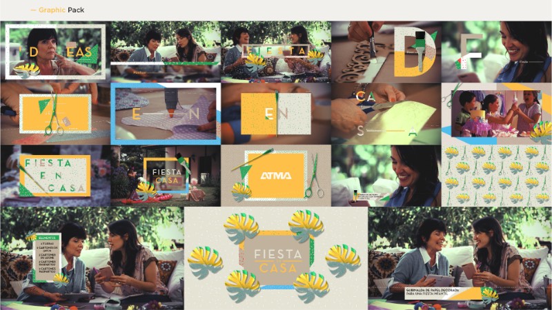 Para o lançamento de um novo programa de televisão, o pessoal da AMC convidou o Inland Studio para trabalhar. Foi assim que o Fiesta en Casa recebeu uma identidade visual cheia de recortes, cores, pinturas, pincéis, tesouras e plantas. Tudo inspirado na linguagem visual que o programa de tv acaba usando no seu dia a dia. 
