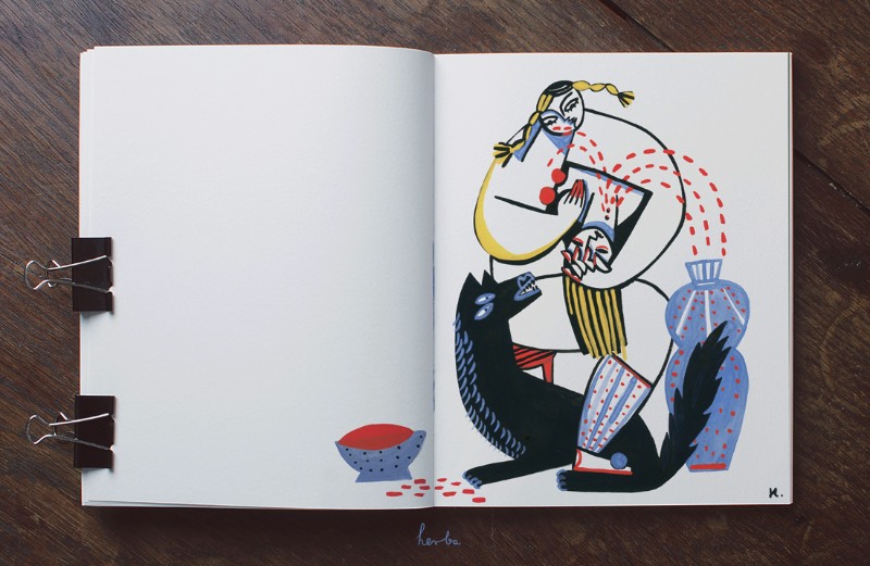Quando você observa as ilustrações de Gosia Herba, é fácil pensar na arte moderna do século que passou. De acordo com a artista, esse seria um tributo a seus artistas favoritos, de Picasso a Matisse. Mas suas ilustrações são mais do que isso, seu trabalho é especial de um jeito que resolvi fazer um artigo apenas sobre seus cadernos de rascunho. 