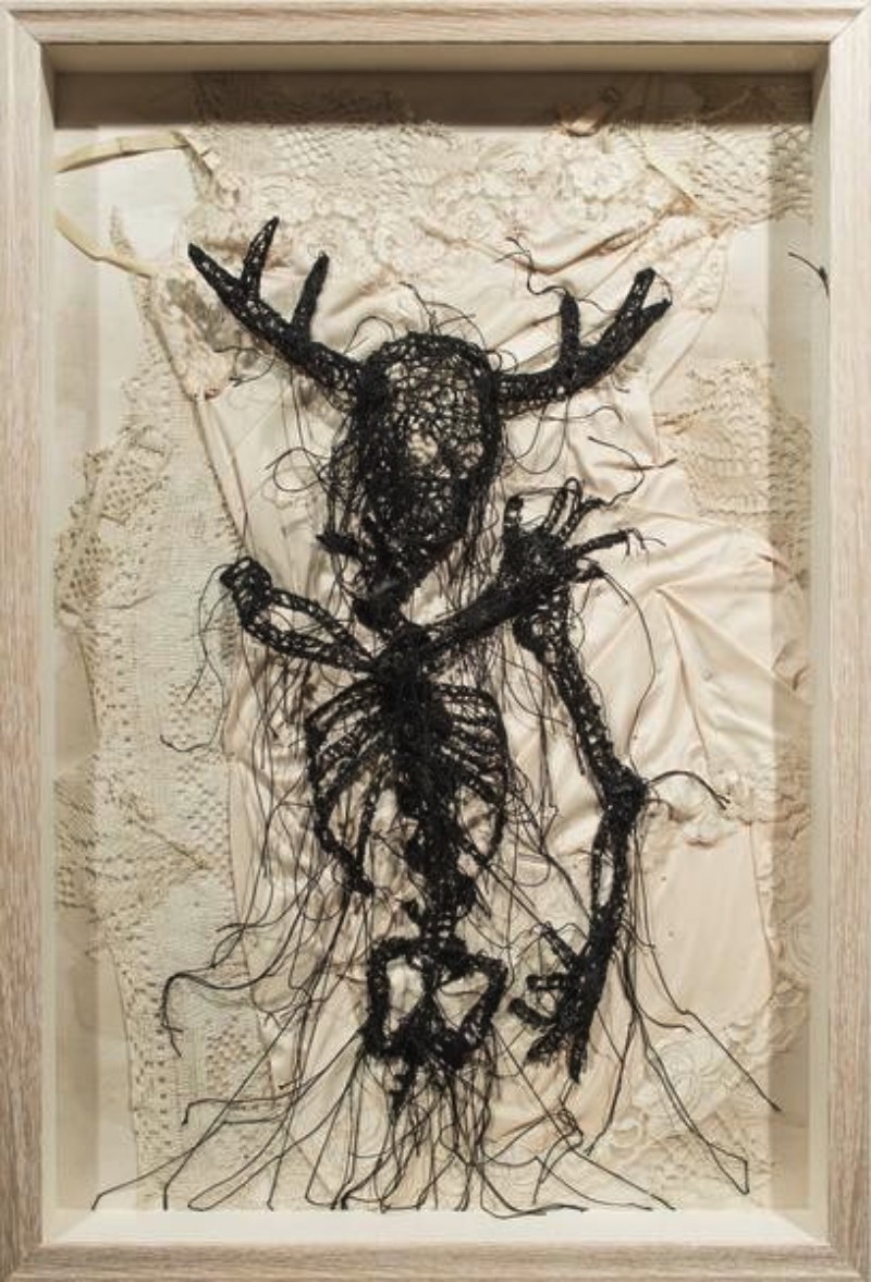 Nunca imaginei que estaria fazendo um artigo aqui que incluiria crochê mas estamos aqui mudando o mundo com a arte de Caitlin McCormack. Essa artista americana, baseada em Philadelphia, parece simular espécies científicas que ela cria usando de linhas, materiais têxteis e muita cola. 