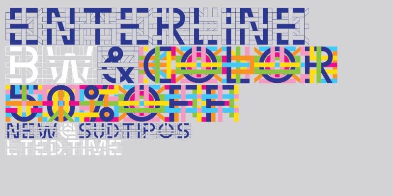 Enterline é uma colaboração tipográfica entre SAEL e Ale Paul para Sudtipos como parte de um primeiro projeto que mistura ilustração com tipografia com a intenção de criar fontes cheias de cores. Se você gostar do que vai ver logo abaixo, saiba que essa fonte pode ser adquirida no link no final do artigo e ele vem em versões coloridas e uma versão em preto e branco que funcionam muito bem em qualquer aplicação.