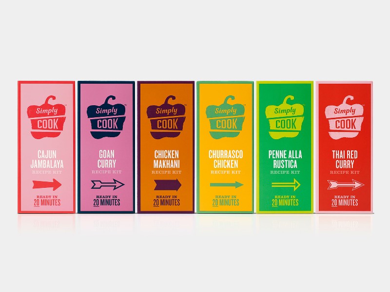 Simply Cook é um serviço de assinatura de comidas que vem com um livro de receitas com um visual cheio de cores e com um uma estética bem interessante. Criação do estúdio B&B em colaboração com Path. 