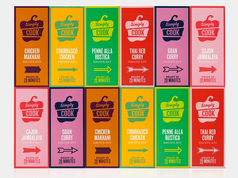 Simply Cook é um serviço de assinatura de comidas que vem com um livro de receitas com um visual cheio de cores e com um uma estética bem interessante. Criação do estúdio B&B em colaboração com Path. 