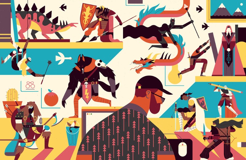 Para Owen Davey, a melhor dica que um ilustrador pode receber é a de trabalhar duro, cumprir prazos, ser fácil de trabalhar, ser prolífico e saber defender suas idéias quando for necessário. E sou obrigado a concordar com isso. Afinal, não adianta nada ilustrar como um semi deus se você não sabe lidar com pessoas e não consegue manter sua palavra em relação a prazos. 