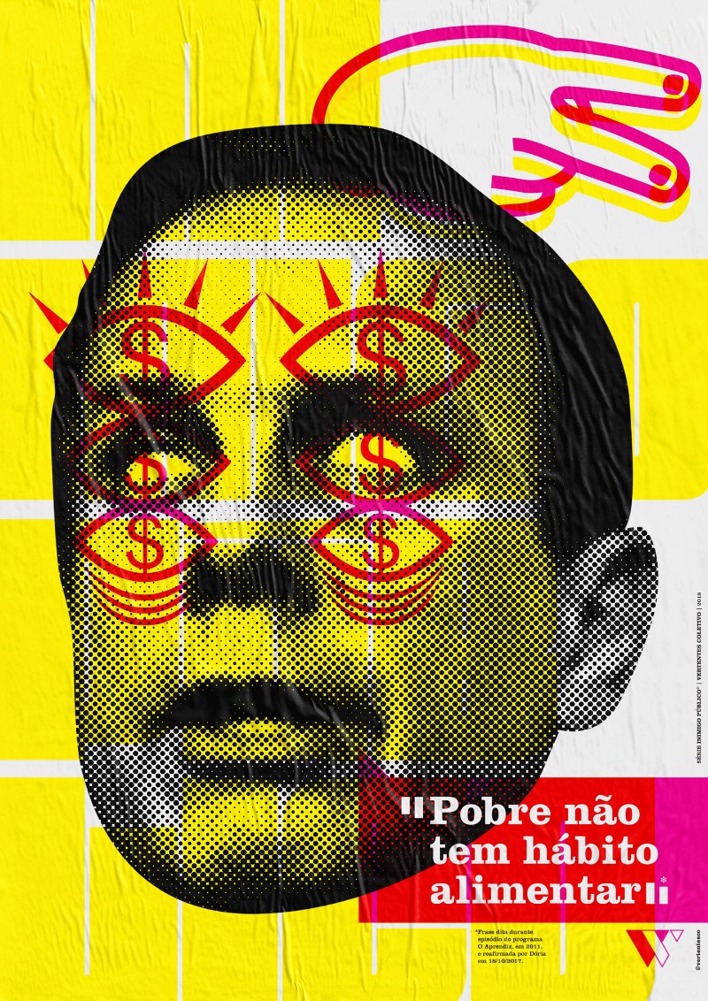 Inimigo Público é uma série de cartazes lambe-lambe criada pelo Vertentes Coletivo como uma série de posters de protesto e, também, de memória. Afinal, 2018 é um ano eleitoral e esse pode ser um dos anos mais desafiadores quando se trata de política no Brasil. 