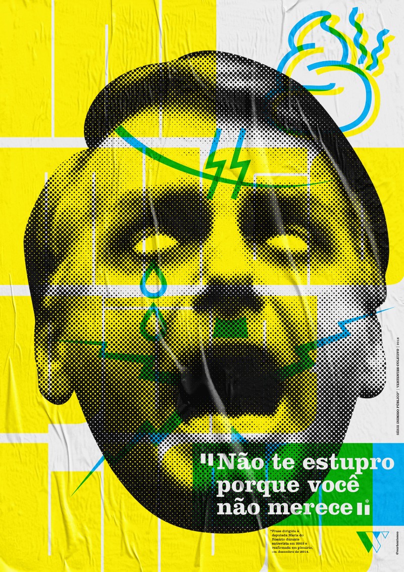 Inimigo Público é uma série de cartazes lambe-lambe criada pelo Vertentes Coletivo como uma série de posters de protesto e, também, de memória. Afinal, 2018 é um ano eleitoral e esse pode ser um dos anos mais desafiadores quando se trata de política no Brasil. 