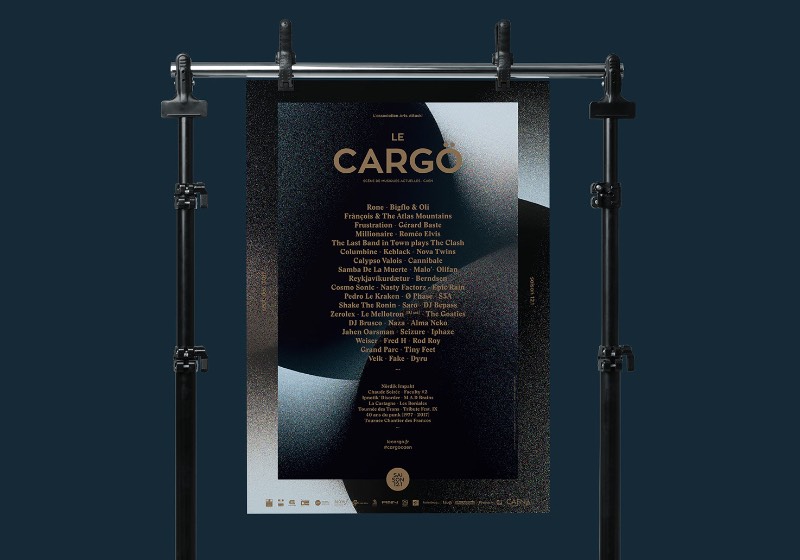 Le Cargo é uma casa de shows que mostra o melhor do cenário musical de Caen, no norte da França. O Murmure foi convidado para trabalhar com o design, a identidade visual e todo o universo dos posters para a temporada de 2017-2018.