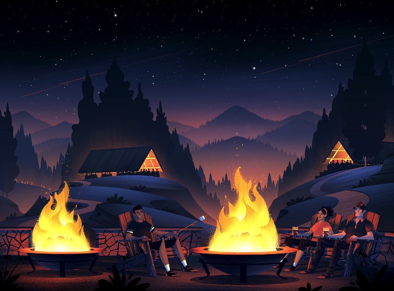 No início de 2018, Brian Miller teve o prazer de trabalhar com o pessoal da Devils Backbone Brewing Co. e Okay Yellow para fazer o rebranding de algumas embalagens de cerveja. Esse projeto envolveu uma série de ilustrações de paisagens que foram o que capturou minha atenção quando me deparei com ele no Behance.