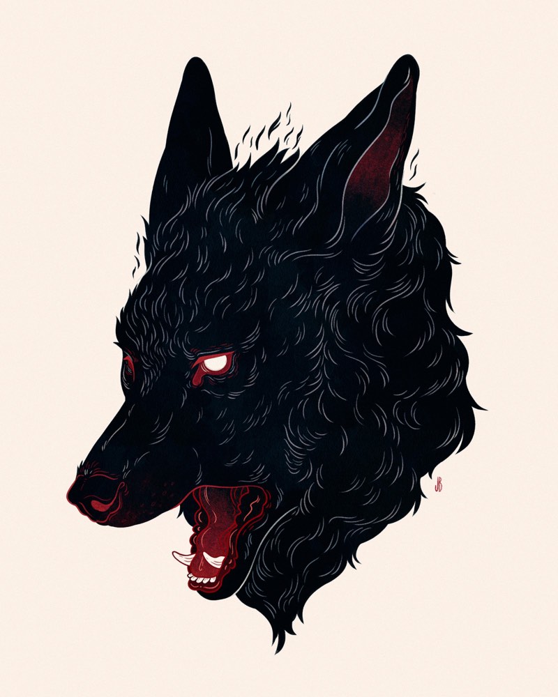 Jenna Barton é uma designer e ilustradora americana que combina um processo digital com aquarelas para criar cenários antropomórficos de cachorros, gatos, raposas e veados. Essas ilustrações vem quase sempre com olhares em branco, como se o animal estivesse possuído, ou algo ainda mais interessante. 