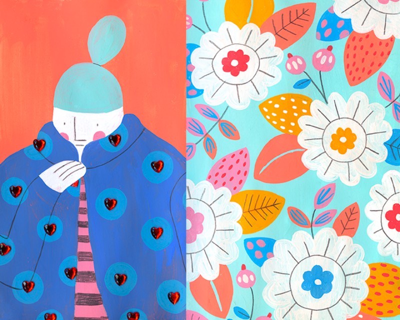 Direto da Filadélfia, vem o trabalho de ilustração de Molly Egan. Seu portfólio é repleto de mulheres divertidas e padrões cheios de cores e ela faz isso a mão em seus muitos cadernos de rascunho. E esses cadernos que são seu maior orgulho já que ela gosta muito de poder trabalhar sem a pressão de criar algo perfeito. 