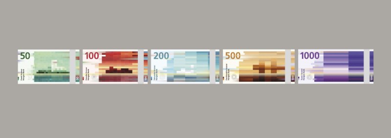 Em 2014, aconteceu uma competição organizada pelo Banco Central da Noruega onde o pessoal da Snohetta foi escolhido para desenvolver novas notas para o país. Agora, cerca de dois anos depois do lançamento das notas de 100 e 200, o novo dinheiro da Noruega chega ao público em notas de 50 e 500. 