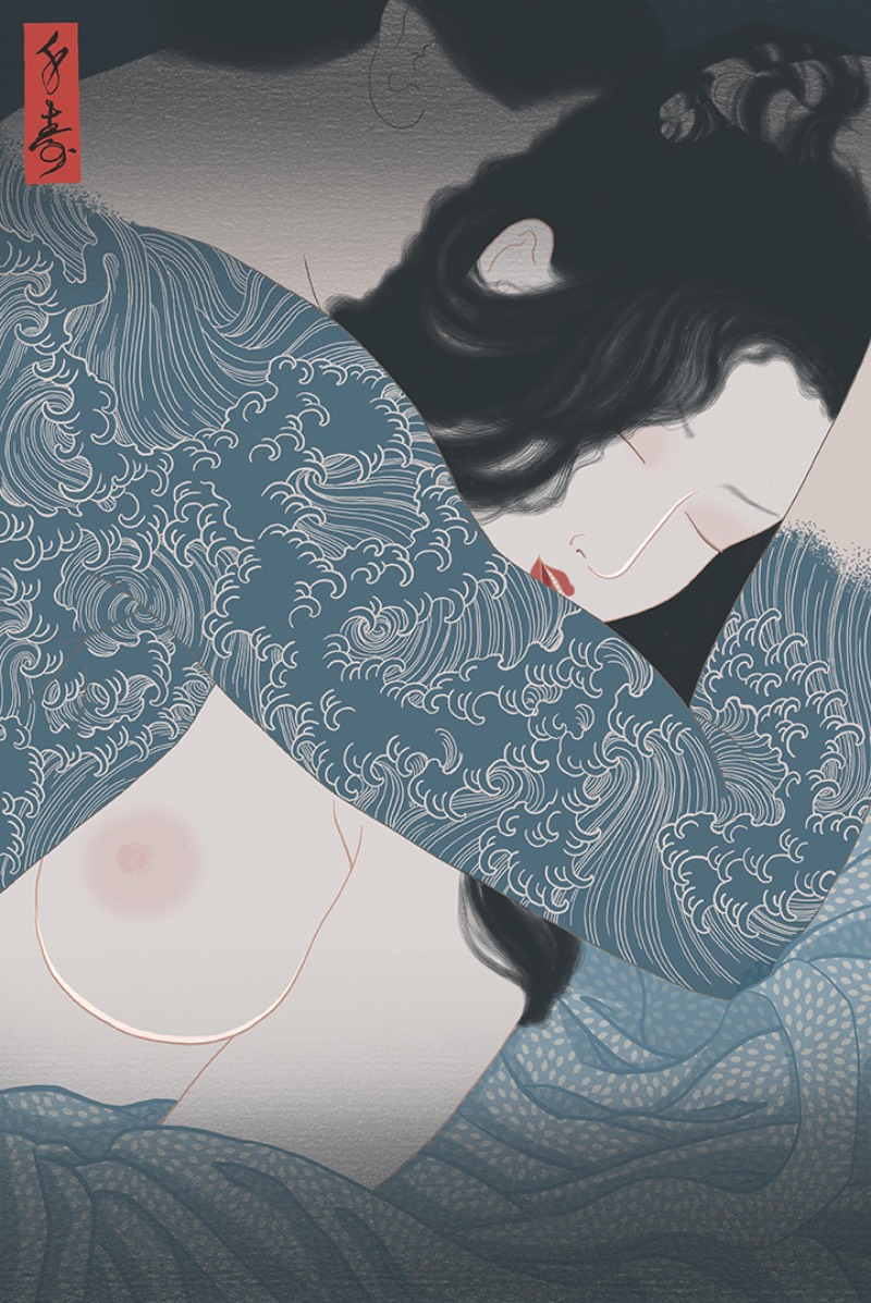 Senju Horimatsu continua com a tradição conhecida como Shunga, a arte erótica japonesa. E seus desenhos transformam essa tradição em algo atualizado, algo que transforma um gênero antigo em uma sensibilidade contemporânea.