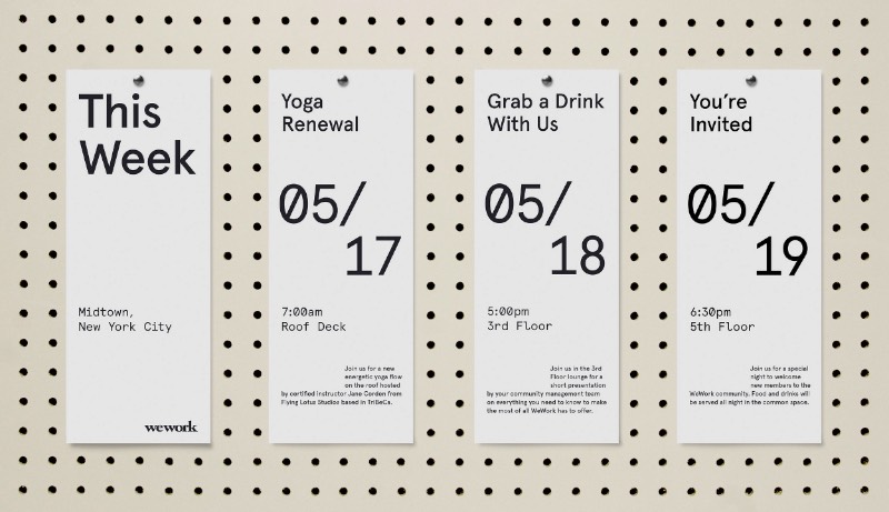 FrameWork é o nome do design system que foi criado pelo pessoal da Gretel. Tudo isso foi desenvolvido com a ideia de facilitar o trabalho dos designers da WeWork pelo mundo e para criar uma estética mais homogênea e que refletisse os valores da empresa. 