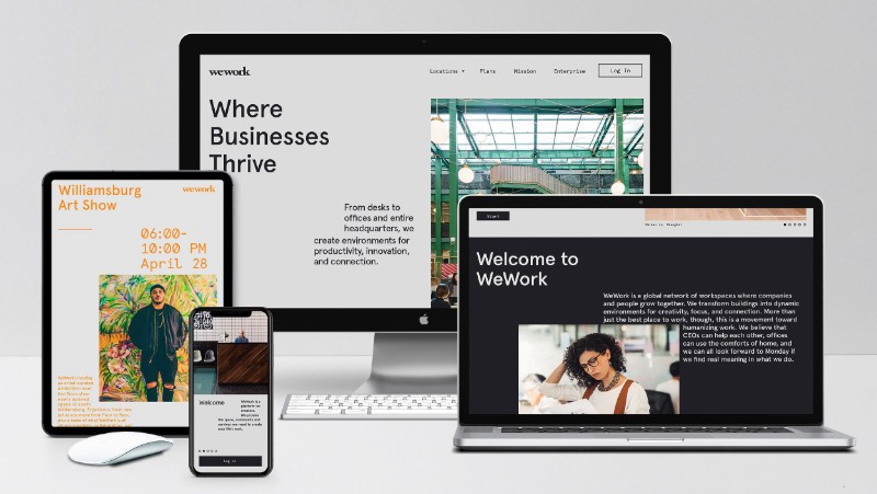FrameWork é o nome do design system que foi criado pelo pessoal da Gretel. Tudo isso foi desenvolvido com a ideia de facilitar o trabalho dos designers da WeWork pelo mundo e para criar uma estética mais homogênea e que refletisse os valores da empresa. 