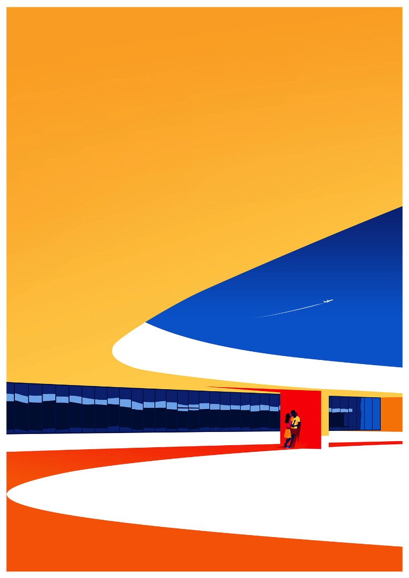 Entre os fãs da arquitetura de Oscar Niemeyer está o ilustrador húngaro Levente Szabo que resolveu dedicar uma série de ilustrações ao arquiteto. Essas ilustrações exploram as possibilidades estéticas que o concreto reforçado apresenta e o quão influente esse material foi nas construções do final do século passado.
