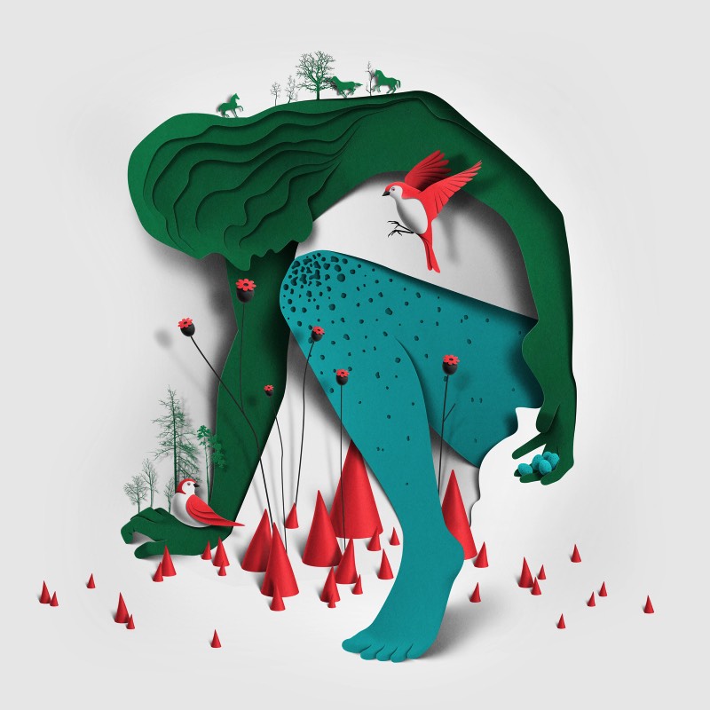 Eiko Ojala é um renomado ilustrador e designer gráfico baseado entre a Estônia e a Nova Zelândia, o que me soa como uma distância geográfica para lá de grande. Seu trabalho é construído quase que completamente de forma digital, apesar disso, seu processo de desenho é sempre feito a mão. 
