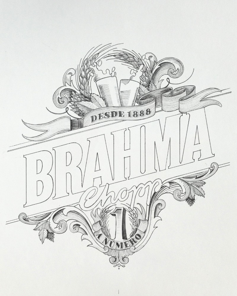 Em 2016, Jackson Alves trabalhou em um projeto de lettering e de design de embalagens para a cerveja Brahma. A ideia era a de criar uma nova embalagem para a cerveja, uma embalagem que misturasse um estilo de lettering e caligrafia único mas… Parece que o projeto não deu certo e acabou sendo arquivado.