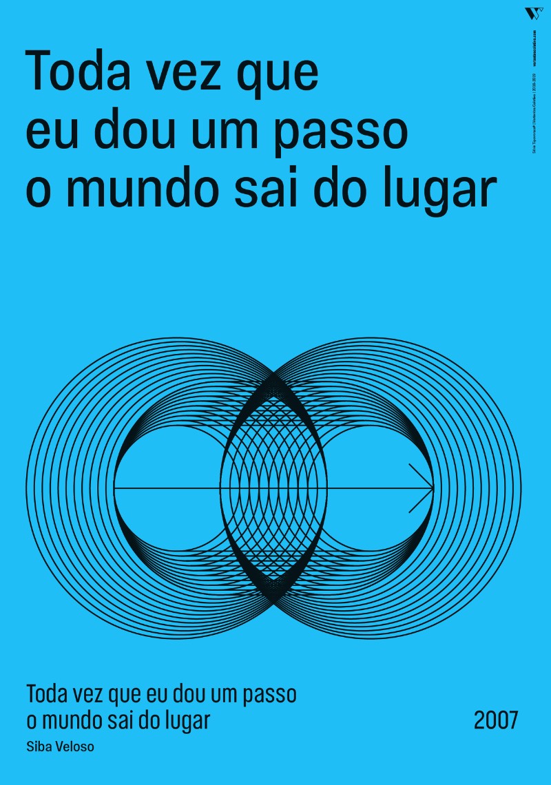Tipoversos é uma série de cartazes que apresentam trechos de músicas brasileiras, acompanhadas de ilustrações abstratas em linhas. Produzidos entre 2018 e 2019, o material que você pode ver aqui faz parte das 15 canções escolhidas pelo pessoal do Vertentes Coletivo baseado no gosto musical deles. Porém, a escolha não ficou restrita nisso e acabou servindo para dialogar com a realidade atual do Brasil.