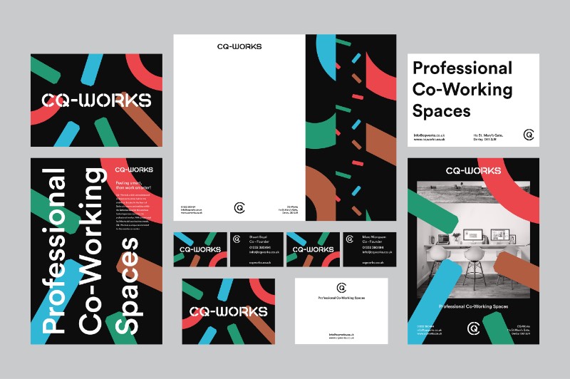 CQ-Works é um espaço colaborativo para pessoas ambiciosas no coração da cidade de Derby, na Inglaterra. O local vem com quatro salas espaçosas que tem tudo que você pode precisar para trabalhar direito. Além das facilidades clássicas de todo co-working space, esse é um local para quem quer trabalhar de forma inteligente. E foi isso que acabou sendo refletido na identidade visual que você pode ver logo abaixo.