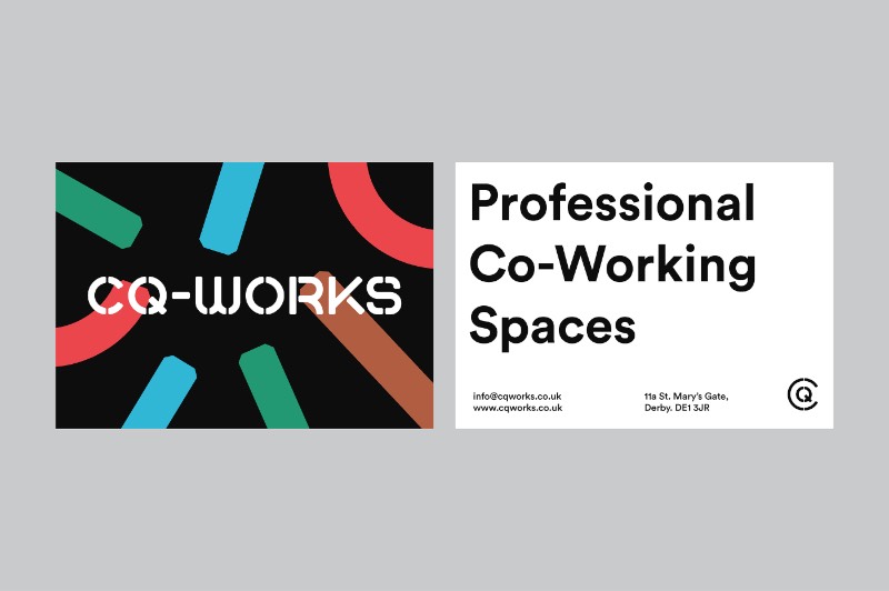 CQ-Works é um espaço colaborativo para pessoas ambiciosas no coração da cidade de Derby, na Inglaterra. O local vem com quatro salas espaçosas que tem tudo que você pode precisar para trabalhar direito. Além das facilidades clássicas de todo co-working space, esse é um local para quem quer trabalhar de forma inteligente. E foi isso que acabou sendo refletido na identidade visual que você pode ver logo abaixo.