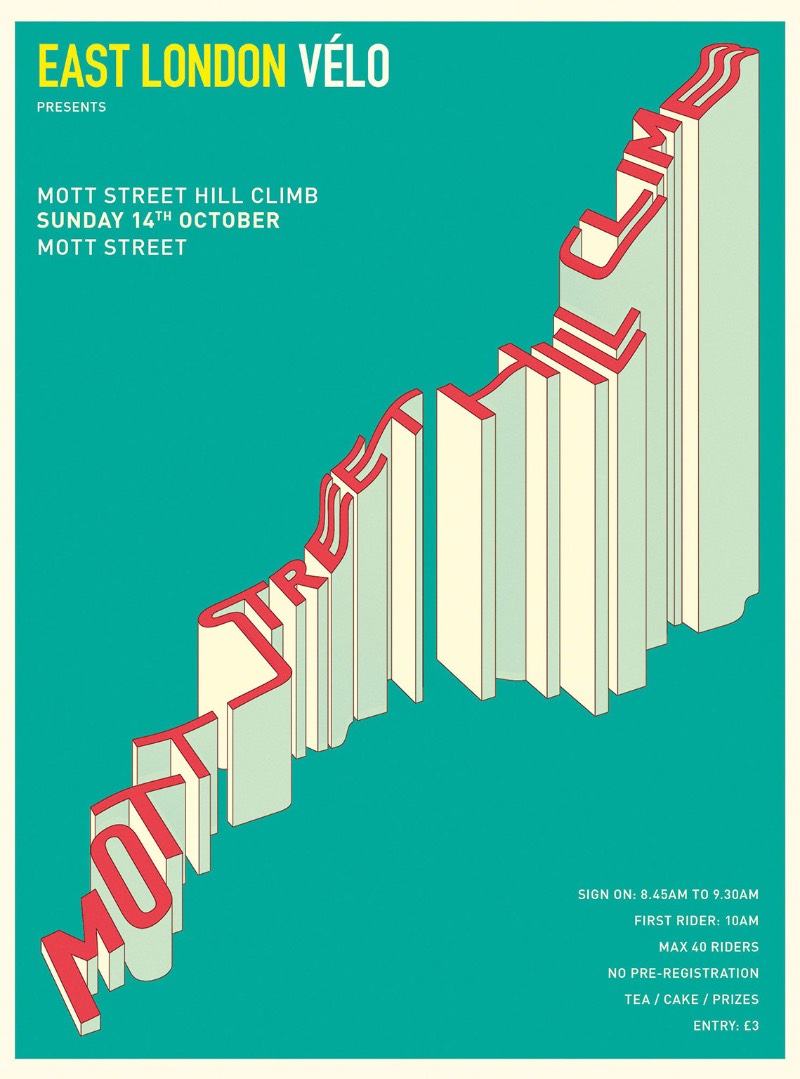Eles organizam eventos e o pessoal da Made Up resolveu usar de detalhes de cada corrida para refletir na tipografia de seus posters. Um exemplo disso, é a corrida chamada de Mott Street Hill Climb que usa um gradiente de cores que é o mesmo que o da ladeira onde a corrida acontece. Algo que eu achei extremamente interessante.
