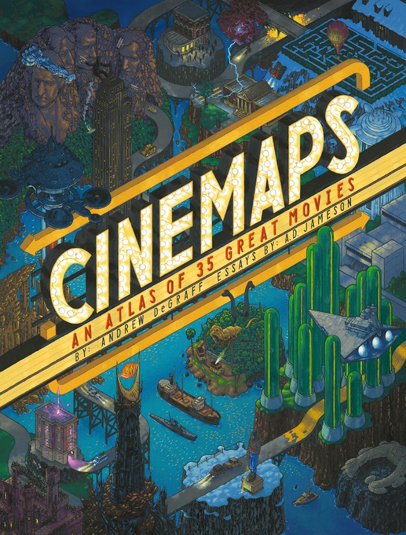 Andrew DeGraff é um artista americano que resolveu criar uma série de belíssimos mapas, pintados a mão, que mostram a história de alguns de seus filmes favoritos. Filmes como Pulp Fiction e North by Northwest, King Kong e Fargo… Onde você consegue ver as rotas que os personagens principais fazem nesses filmes em detalhes cartográficos. 