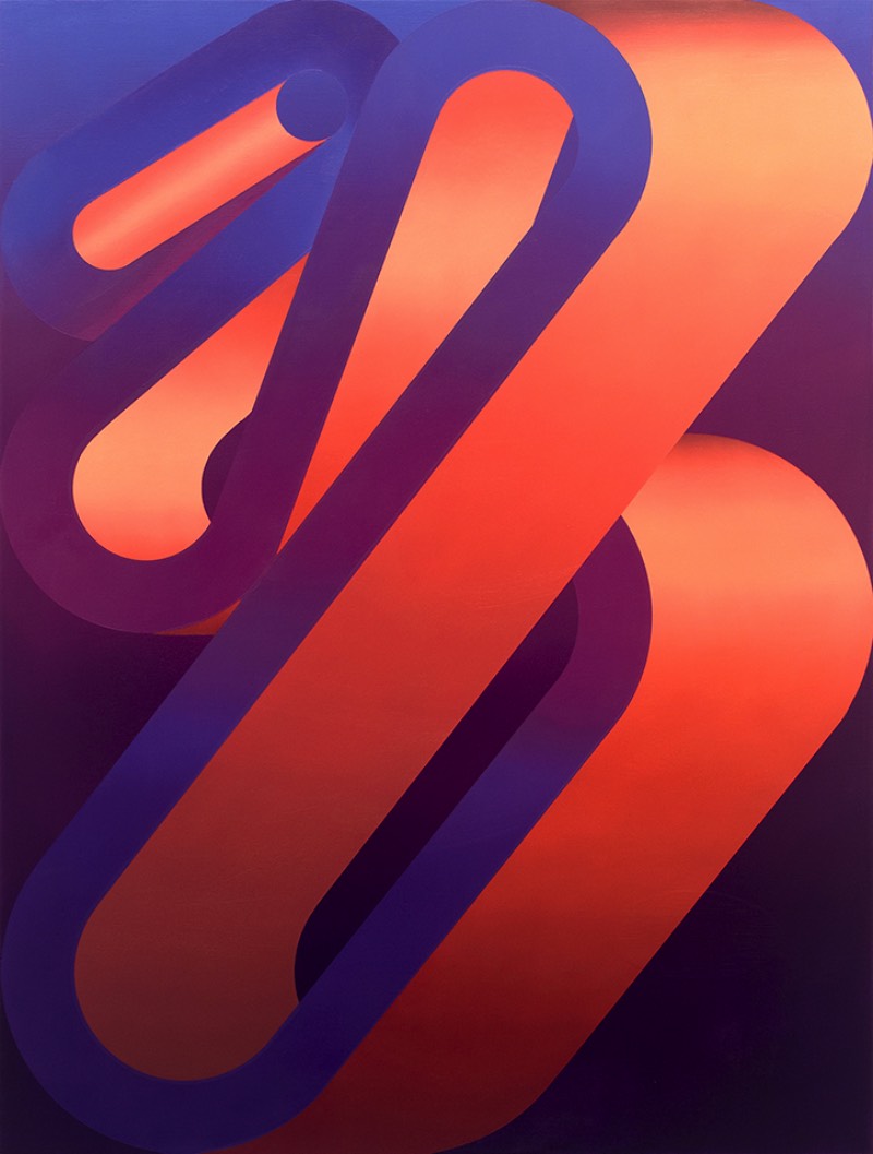 Dan Perkins é um artista norte-americano baseado no Brooklyn que cria trabalhos geométricos abstratos que incorporam elementos de pintura minimalista com gradientes coloridos. Visualmente falando, suas pinturas tem pitadas de algo lúdico e foi isso que capturou minha atenção quando deparei com seu portfólio pela primeira vez. 
