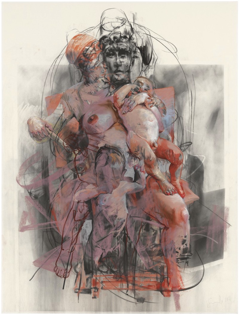 De acordo com o artista Jenny Saville, a percepção que temos do corpo humano é tão aguda que a menor sugestão de um corpo acaba desencadeando o reconhecimento. Talvez, por isso mesmo que ela representa a forma humana transcendendo os limites da figuração clássica e do que chamaria de abstração moderna. 