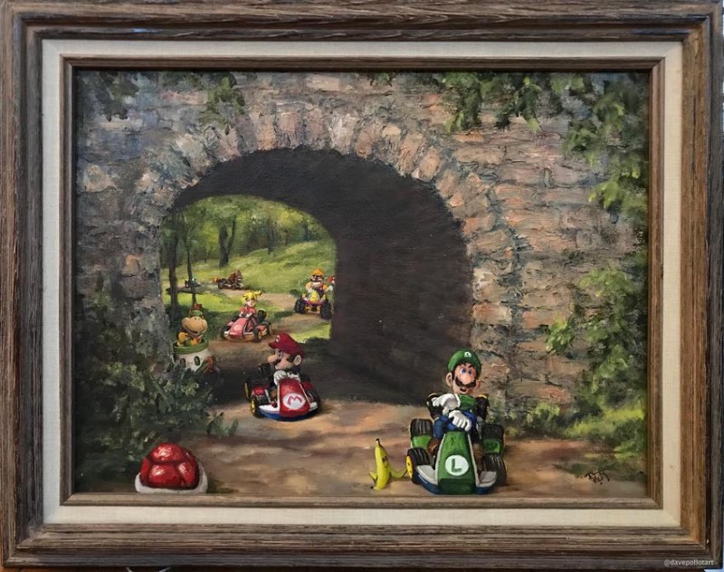 A arte e as pinturas de Dave Pollot são um pouco peculiares já que envolvem alterações em outras pinturas. É isso mesmo que você leu. O artista visita lojas de objetos usados na procura de algo especial que possa receber seu toque e se transformado em algo diferente. 