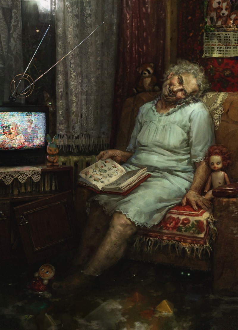 Me deparei com a arte digital de Yuliya Litvinova hoje de manhã e foi um daqueles momentos que você enxerga alguma coisa diferente e precisa parar para conferir o que que você está vendo de verdade. Foi isso que aconteceu comigo quando vi sua ilustração chamada de Little birdies, onde vemos uma espécie de cativeiro pelo ponto de vista do captor onde anjos estão aprisionados, com suas asas amarradas. 
