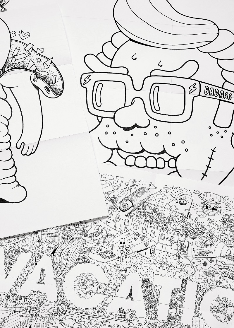 O mundo agradece ao primeiro livro de colorir dos catalães do Brosmind, minha dupla favorita de ilustradores. Esse livro vem com impressões de desenhos em ambos os lados do papel e, por isso mesmo, o livro de colorir se torna uma belíssima coleção de livretos. E, ao comprar uma cópia, você ainda ganha três posters dobráveis!