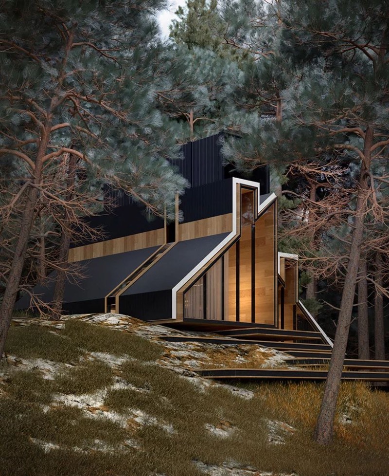 A York House é um belíssimo projeto do arquiteto russo Alex Nerovnya, Essa residência conceito foi construída perto de uma floresta e apresenta uma mistura de aço, vidro e madeira, no estilo que popularizou o trabalho do arquiteto. 