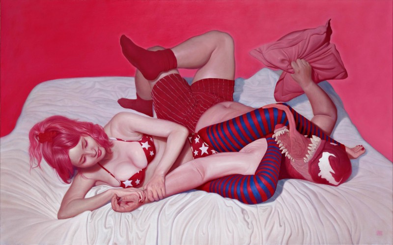 Parece que as pinturas de Chen-Dao Lee são feitas utilizando as pessoas ao seu redor como personagens. Mas depois de olhar por seu portfólio com mais atenção, acho que seu trabalho é mais do que isso. Nele, você consegue ver cenas extraordinárias estruturadas como composições de pintores famosos. 