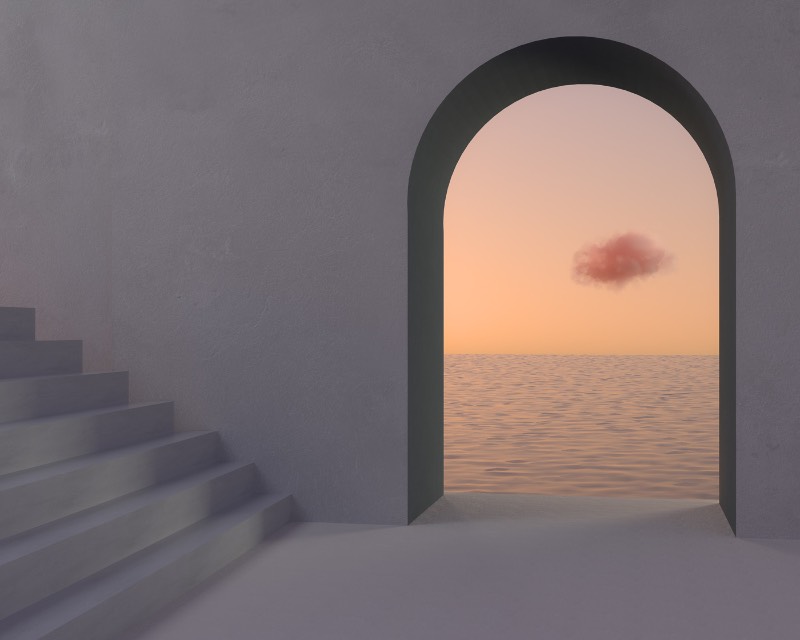 Na série de imagens que recebeu o nome de Somewhere in the World, Minjin Kang e Mijoo Kim estavam interessados em criar um surreal mundo vibrante mas em um estilo minimalista. O objetivo dos artistas do Mue Studios era o de criar espaços oníricos que fossem renderizados como arquitetura, como se fossem ilusões vistas por breves momentos.