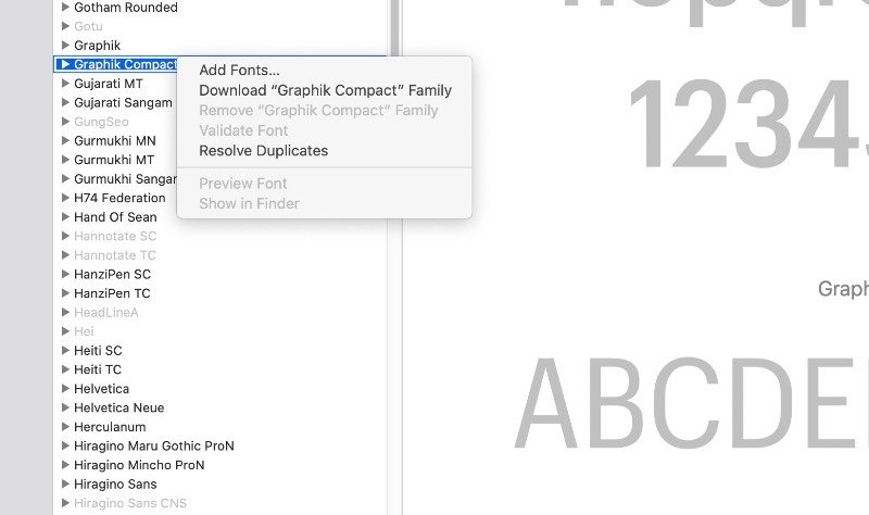 Recentemente, a Apple andou licenciando fontes de type foundries como Mark Simonson Studio, Commercial Type, Klim Type Foundry, e essas fontes gratuitas estão disponíveis como fontes de sistema no Mac OS Catalina. Porém, elas fazem parte de um download opcional e muitos usuários não sabem que tem acesso a isso. 