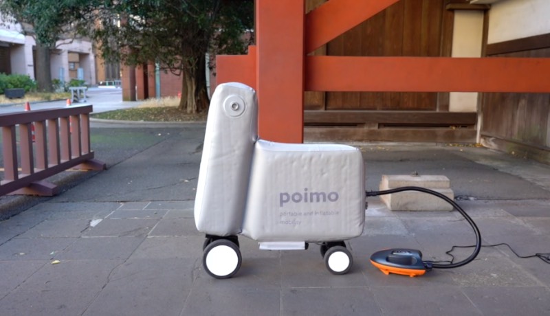 Combinando mobilidade pessoal com uma versão leve da robótica, o Poimo é algo pensando para redefinir como as pessoas se movem pelas cidades do mundo. Tudo isso através de um scooter elétrico inflável que cabe dentro de uma mochila.