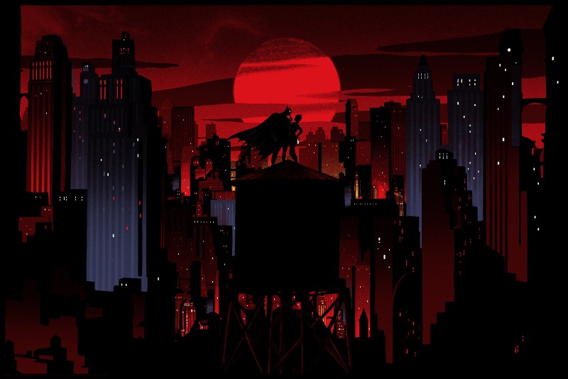 A série animada do Batman é o apogeu dos desenhos animados de super heróis dos anos 90 e posso assumir que assisti todos os episódios possíveis. O artista Chris Thornley também é fã dos desenhos e acabou criando uma série de ilustrações inspiradas nos personagens.