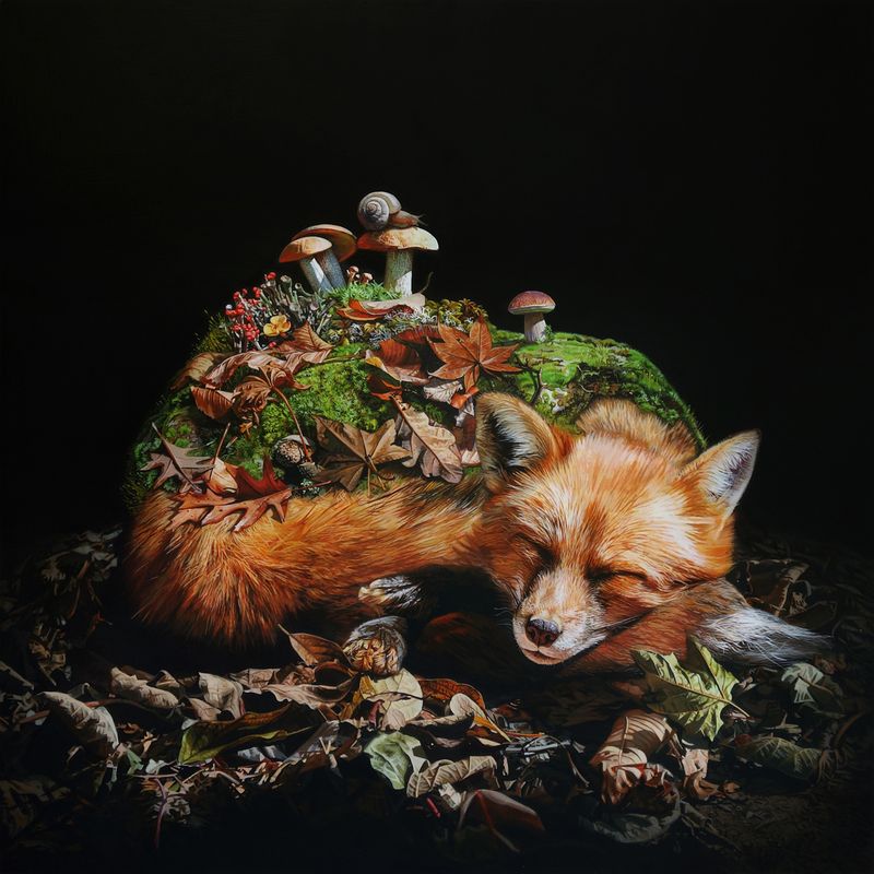 Lisa Ericson é uma artista, ilustradora e designer que pinta imagens hiper-realistas de animais imaginários. Animais esses que parecem serem criados através do entrelaçamento de espécies e a criação de novos seres híbridos. Algumas vezes, você vê borboletas que se misturam com ratos. Outras vezes são peixes brilhantes combinados com anémonas… É um mundo de cores e de animais imaginários. 
