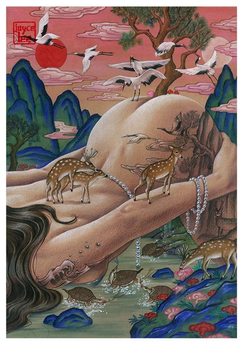 As pinturas de Joyce Lee estão cheias de insinuações visuais e justapõem objetos do dia a dia com o extraordinário. A sua arte explora o sexo, o desejo e o proibido, usando predominantemente aquarela e lápis para criar imagens que são, ao mesmo tempo, excitantes e desconfortáveis.