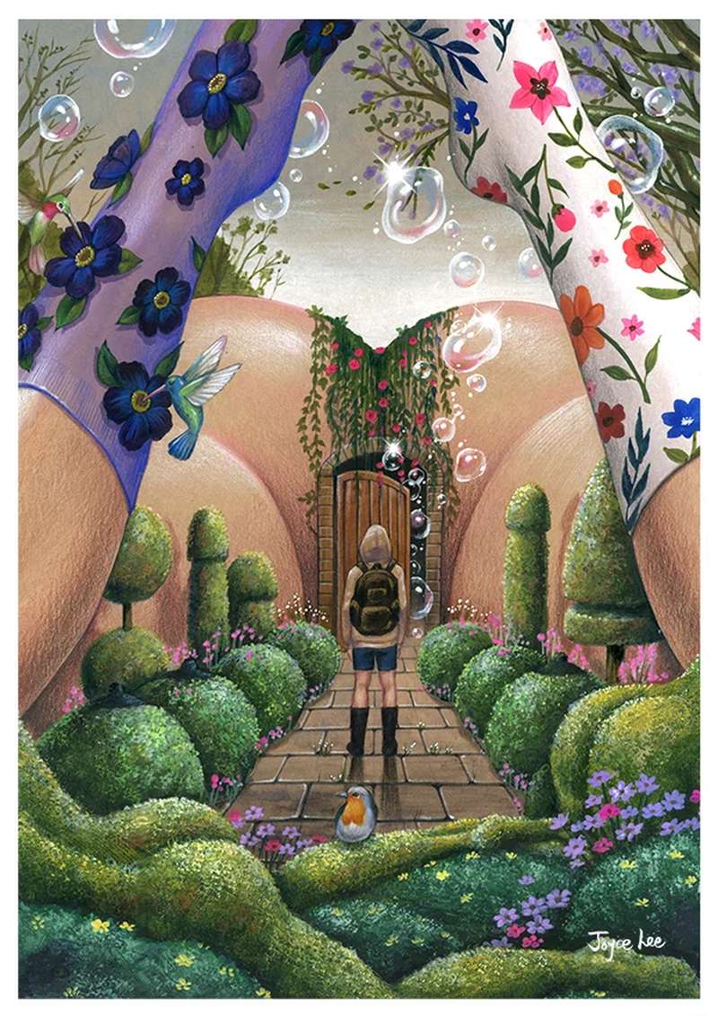 As pinturas de Joyce Lee estão cheias de insinuações visuais e justapõem objetos do dia a dia com o extraordinário. A sua arte explora o sexo, o desejo e o proibido, usando predominantemente aquarela e lápis para criar imagens que são, ao mesmo tempo, excitantes e desconfortáveis.