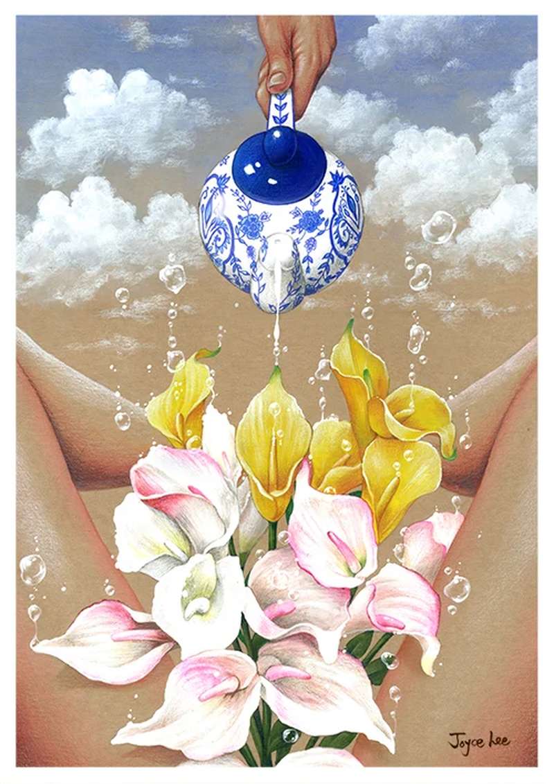 As pinturas de Joyce Lee estão cheias de insinuações visuais e justapõem objetos do dia a dia com o extraordinário. A sua arte explora o sexo, o desejo e o proibido, usando predominantemente aquarela e lápis para criar imagens que são, ao mesmo tempo, excitantes e desconfortáveis.