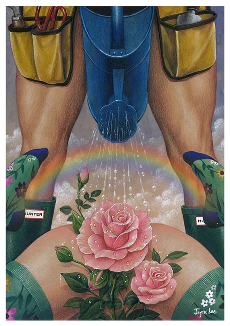 As pinturas de Joyce Lee estão cheias de insinuações visuais e justapõem objetos do dia a dia com o extraordinário. A sua arte explora o sexo, o desejo e o proibido, usando predominantemente aquarela e lápis para criar imagens que são, ao mesmo tempo, excitantes e desconfortáveis.