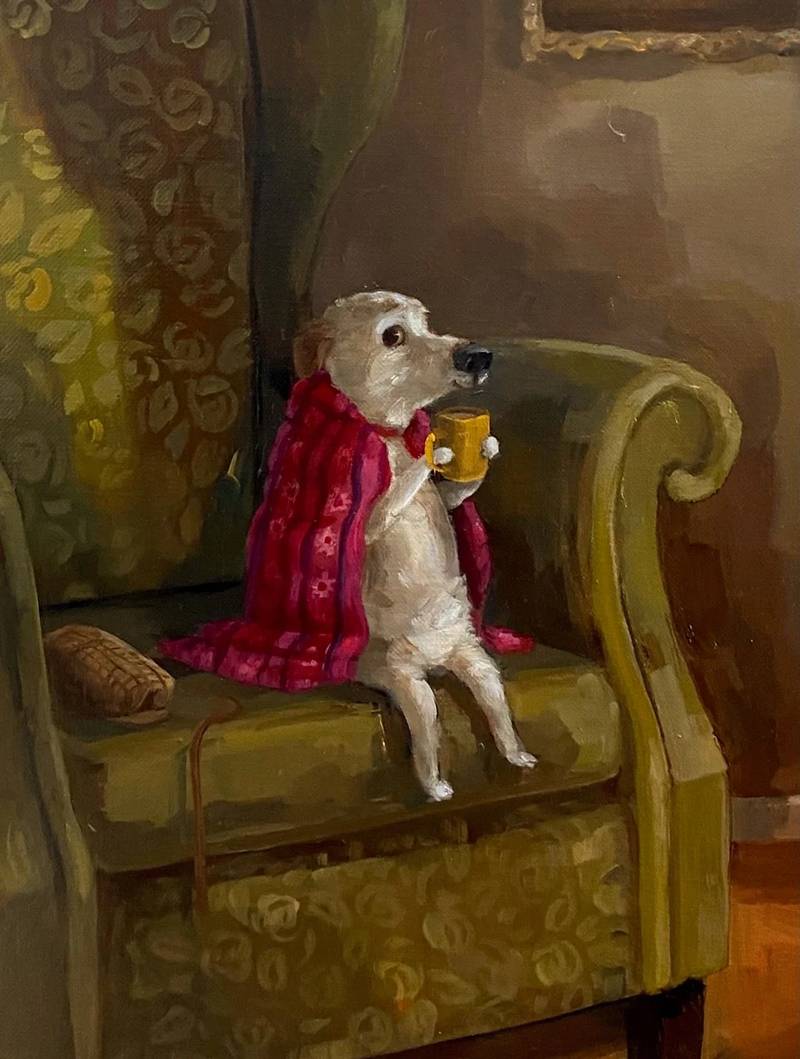O que diferencia Alison Friend é sua capacidade de envolver a audiência no processo criativo das suas pinturas. As suas pinturas intencionalmente abertas convidam você a imaginar as histórias que se desenrolam por trás daqueles expressivos olhos de animais. Esse elemento quase interativo acrescenta profundidade e diversão ao seu trabalho, uma vez que cada espectador se torna um cocriador da história.