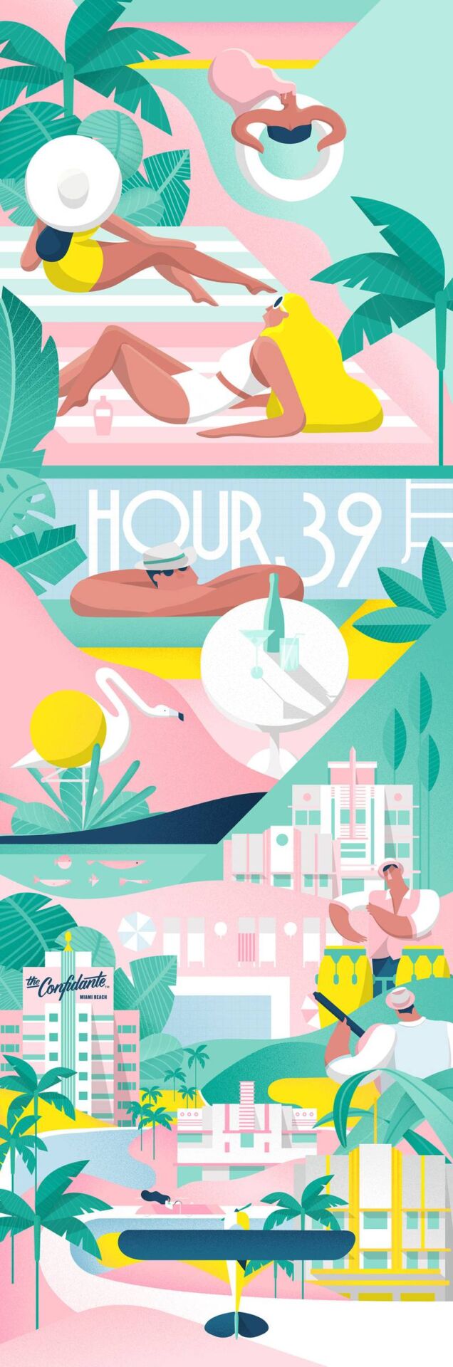 Andrea Devia-Nuño é uma ilustradora que cria obras de arte mais do que cativantes. Natural da Colômbia, ela agora vive e trabalha em Madri, Espanha. Suas ilustrações são reconhecidas pela sua combinação única de formas geométricas e linhas fluidas. Isso lhes dá uma sensação moderna e elegante que foi o que me chamou a atenção na primeira vez que eu vi seu portfólio online.