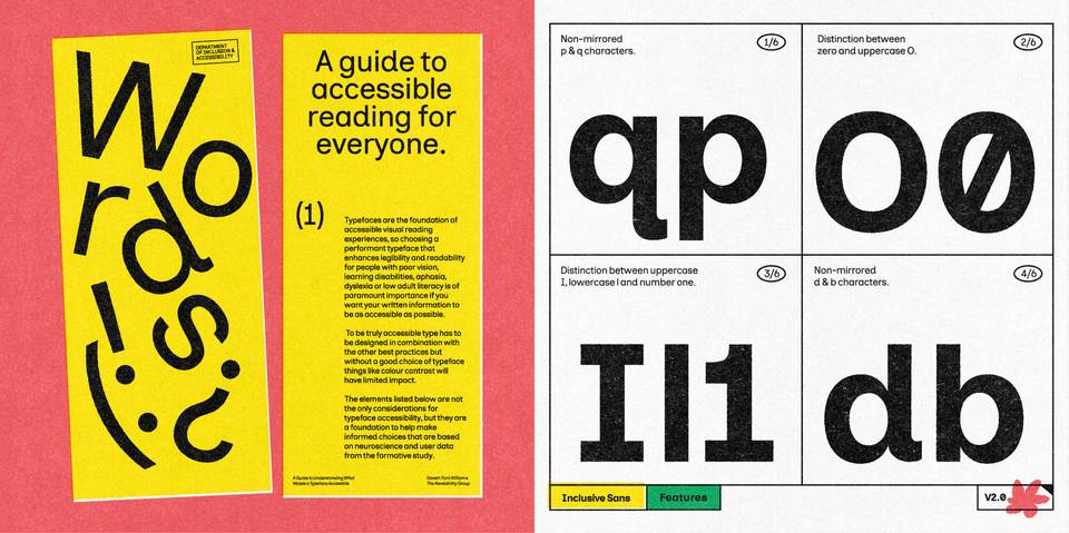 Tipografia inclusiva explorada: Conheça a Inclusive Sans de Olivia King, uma fonte moderna e acessível projetada para facilitar a leitura e disponível gratuitamente no Google Fonts.