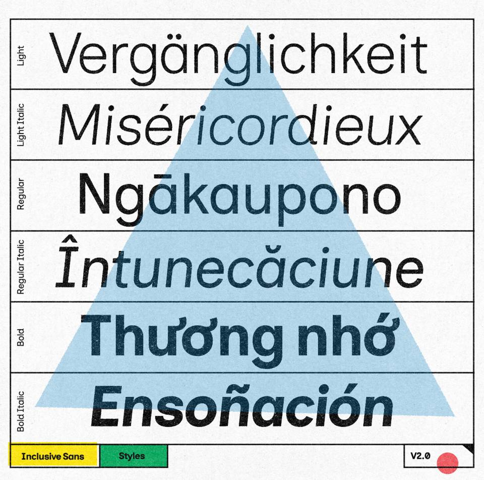 Tipografia inclusiva explorada: Conheça a Inclusive Sans de Olivia King, uma fonte moderna e acessível projetada para facilitar a leitura e disponível gratuitamente no Google Fonts.