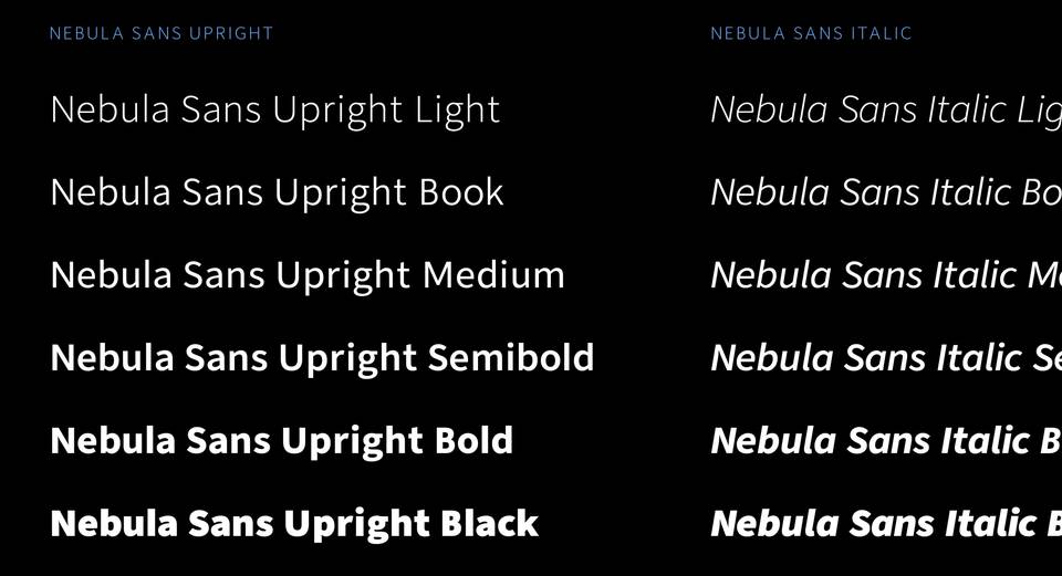 No cenário em constante evolução do design digital, a busca pela fonte perfeita — que equilibre estética, legibilidade e versatilidade — é perpétua. E é assim que vou apresentar a NebulaSans, uma fonte sem serifa humanista moderna, pronta para se tornar a escolha ideal para designers que buscam uma voz neutra, porém distinta. 
