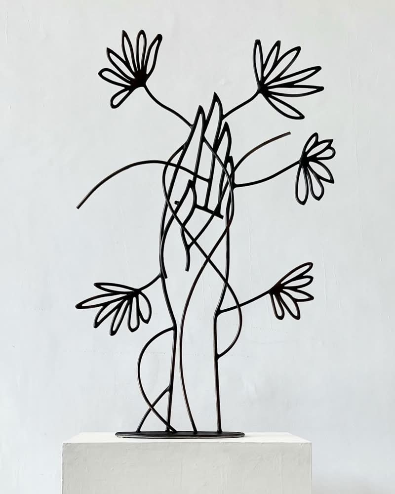 Diego Cabezas (nascido em 1975, A Coruña, Espanha) é um escultor espanhol conhecido por sua intrigante exploração da relação entre o desenho e o espaço tridimensional. Diego Cabezas, após aperfeiçoar suas competências na Escola de Arte Pablo Picasso, iniciou uma viagem artística que combina perfeitamente a instantaneidade de uma linha traçada com a persistência do ferro e do aço inoxidável.