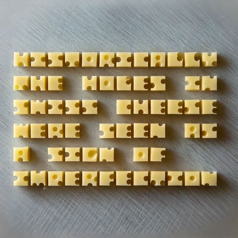 No mundo em constante expansão do design digital, uma nova fonte está chamando a atenção de designers e amantes de queijo. E eu gostei tanto desse trabalho que eu precisei escrever um artigo aqui. Então, estou aqui para apresentar vocês para a Swiss Cheese Mono, uma fonte tão peculiar e memorável quanto seu nome. Criada pelo consultor de branding e autor Rob Meyerson, esta fonte sem serifa e mono espaçada é uma ode ao clássico queijo suíço, completa com “furos” circulares que lhe conferem uma aparência divertida e mais do que porosa.