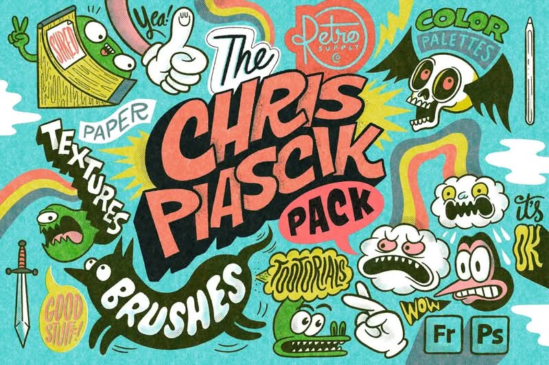 O estilo visual de Chris Piascik é uma colisão energética e contrastante de influências. Seu trabalho é uma combinação colorida de um estilo punk rock. Ele traz a coragem da cultura do skate e um toque de humor diferente. Essa mistura incomparável o posicionou perfeitamente para clientes que buscam uma voz irreverente, divertida e instantaneamente memorável. 