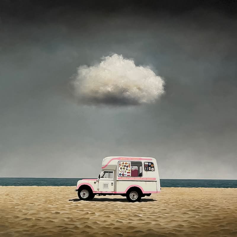 Quando você olha para uma das pinturas de Lee Madgwick pela primeira vez, você pode sentir uma estranha mistura de inquietação e conforto. E eu não sei direito como descrever isso, mas foi assim que decidi precisar escrever sobre seu trabalho por aqui. 